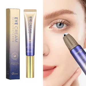 O'CHEAL Creme para os olhos antirrugas com bola de rolo, secagem rápida, hidratante, ácido hialurônico, refrescante, soro para os olhos, desbota linhas finas
