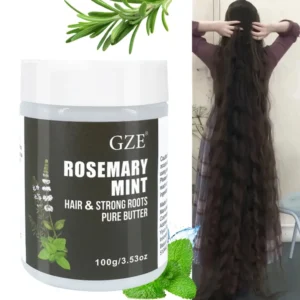 GZE Alecrim Menta para cabelos e manteiga de raízes fortes - Tratamento natural de crescimento e reparo de danos para cabelos mais fortes e saudáveis