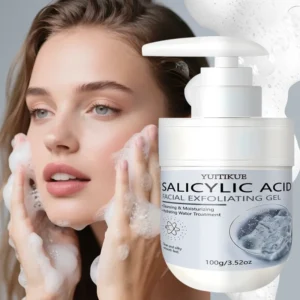 YUITIKUE Gel Esfoliante com Ácido Salicílico - Limpeza Suave e Hidratante, Remove Células Mortas para Rosto e Corpo, 100g