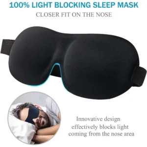 Máscara de dormir 3D, máscara para os olhos em espuma viscoelástica macia, ideal para viagens e para bloquear a luz.